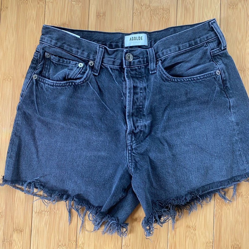 Agolde distressed jean shorts